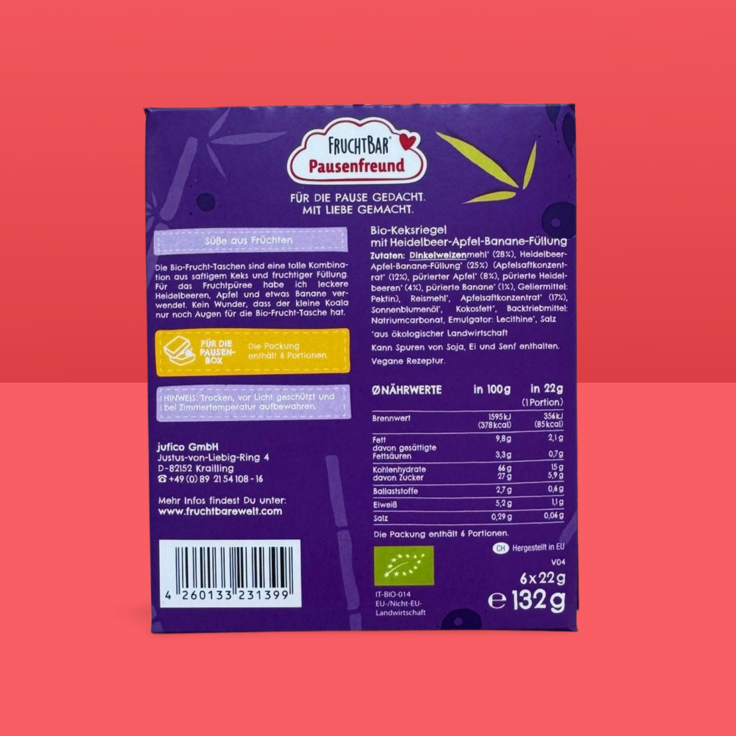 Pausenfreund Ekologisk kakbar, från 3 år