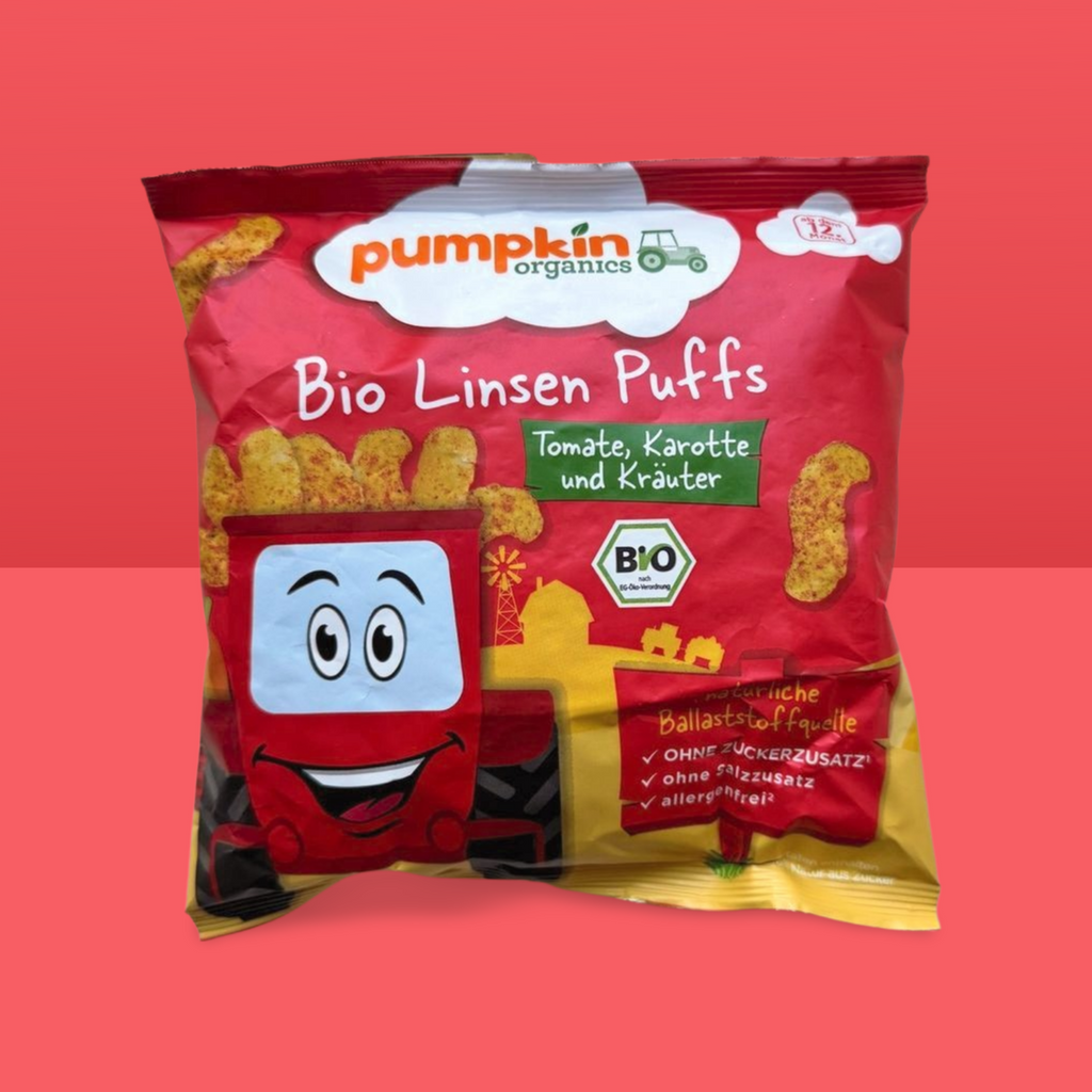 Organic Pumpkins linspuffar med tomat, morot och örter, från 12 månader